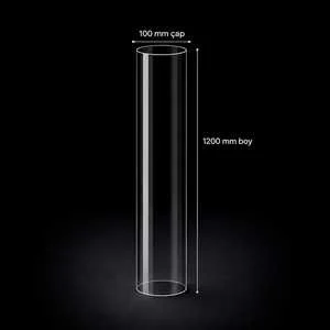 Camgen 100 mm çap 1200 mm boy borosilikat pelet soba camı