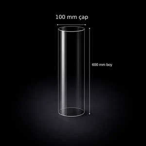 Camgen 100 mm çap 600 mm boy borosilikat pelet soba camı