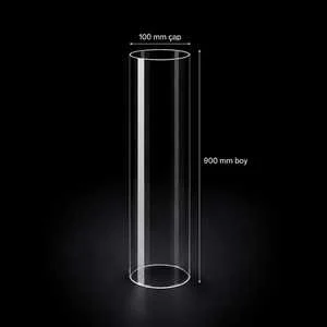 Camgen 100 mm çap 900 mm boy borosilikat pelet soba camı